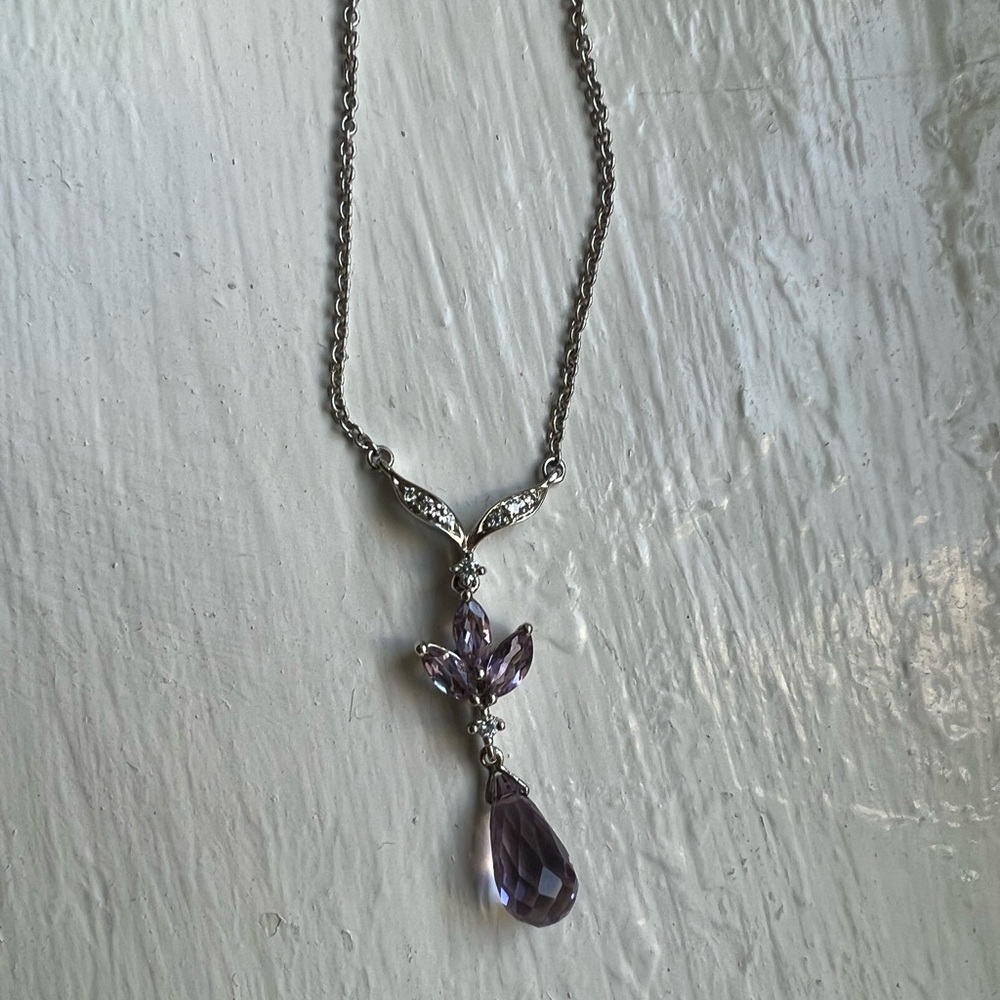 18k gold amethyst necklace